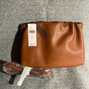 Anthropologie Cinched Faux-Leather Clutch . NWT